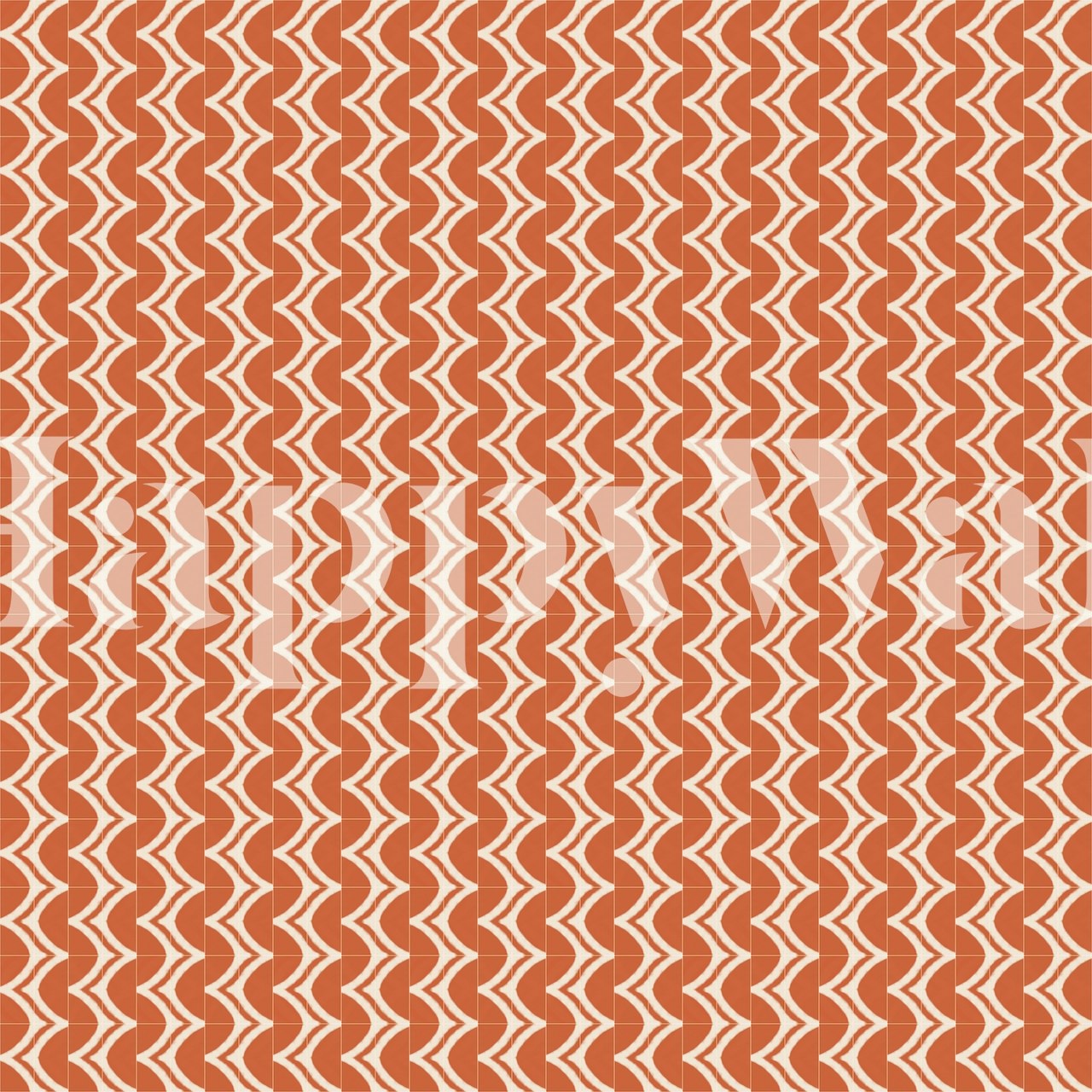Ταπετσαρία Rustic Uluru Waves Tiles σε ένα δωμάτιο