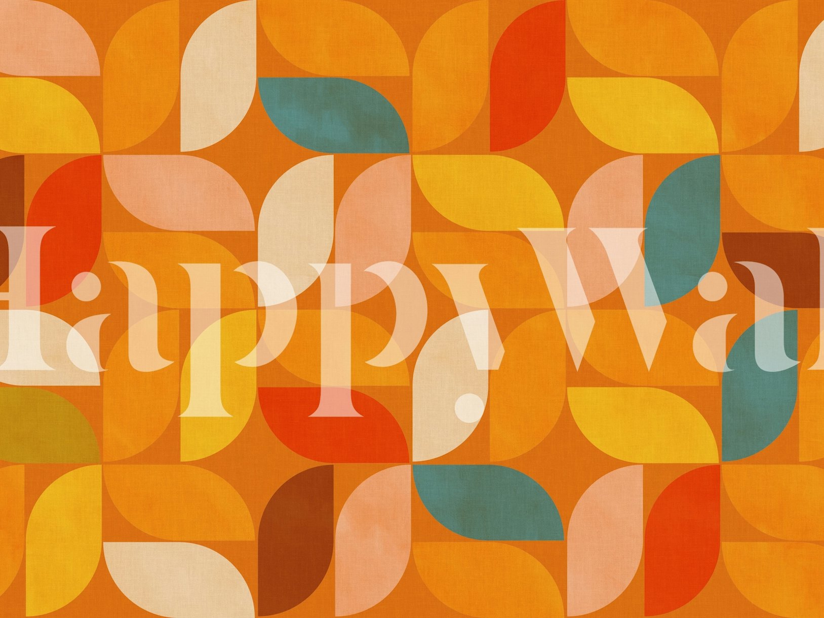 "Geometric Shapes MidCentury Wallpaper Buy Online at Happywall"