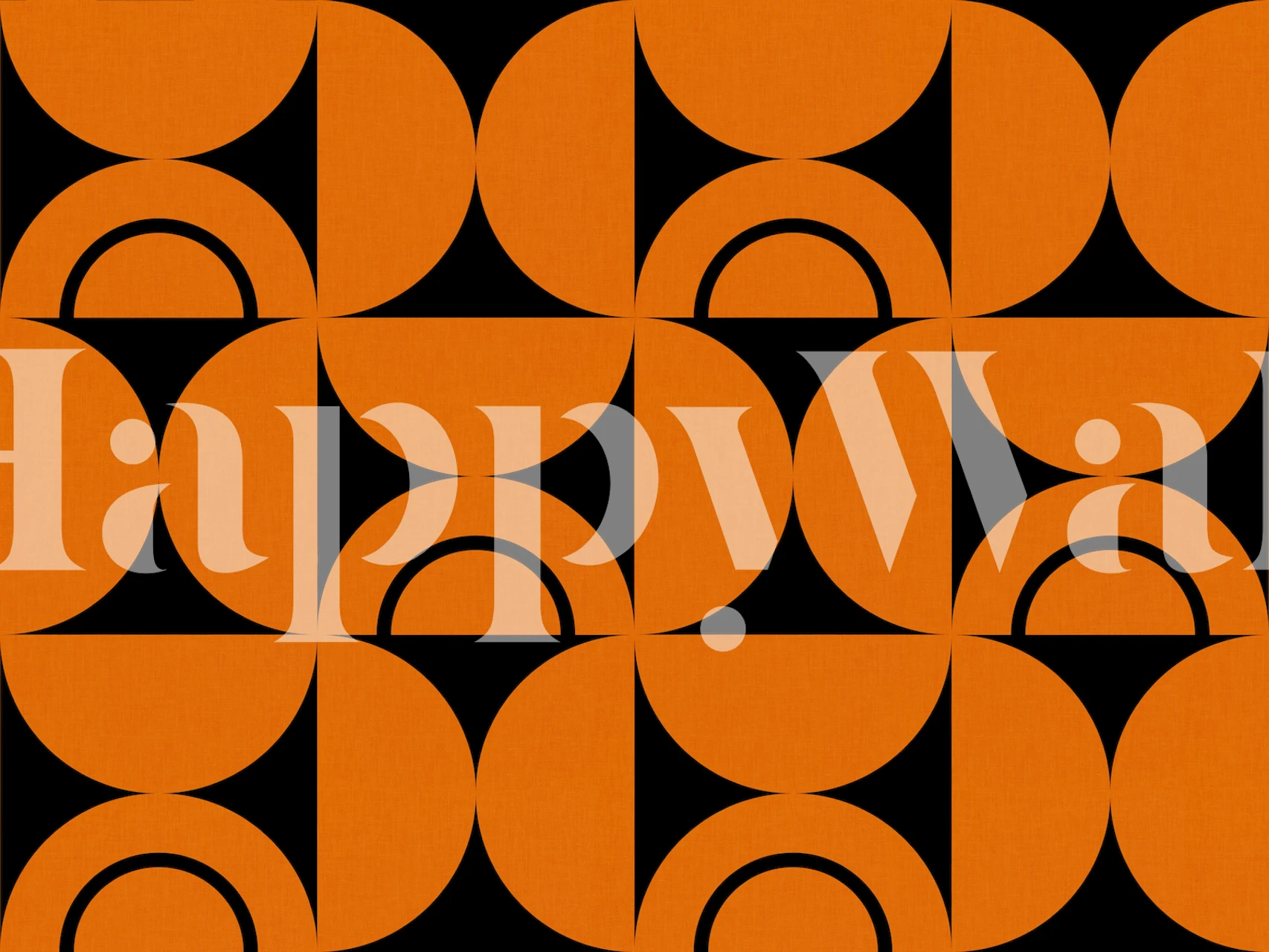 Geometric round parts wallpaper in a modern room