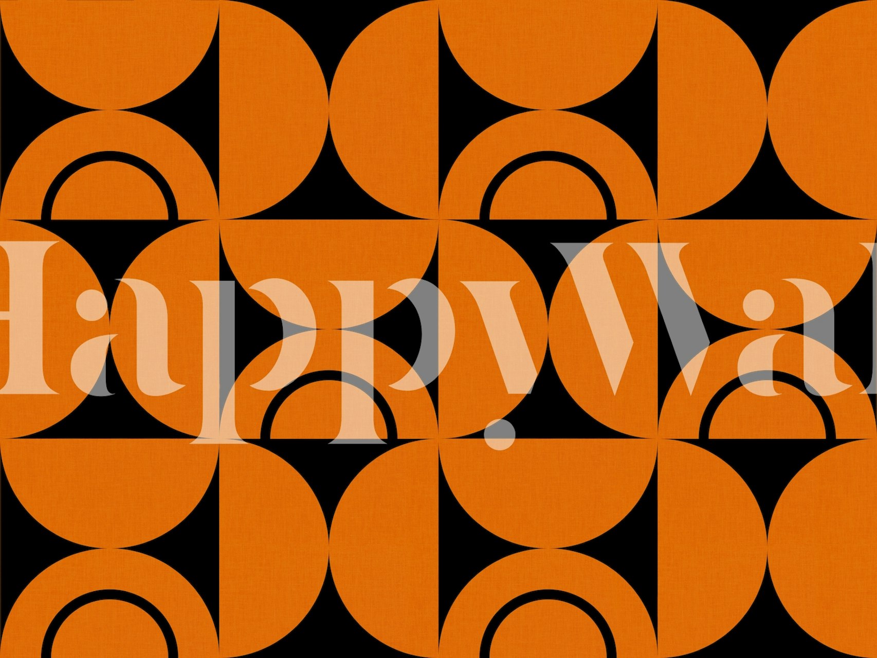 Geometric round parts wallpaper in a modern room