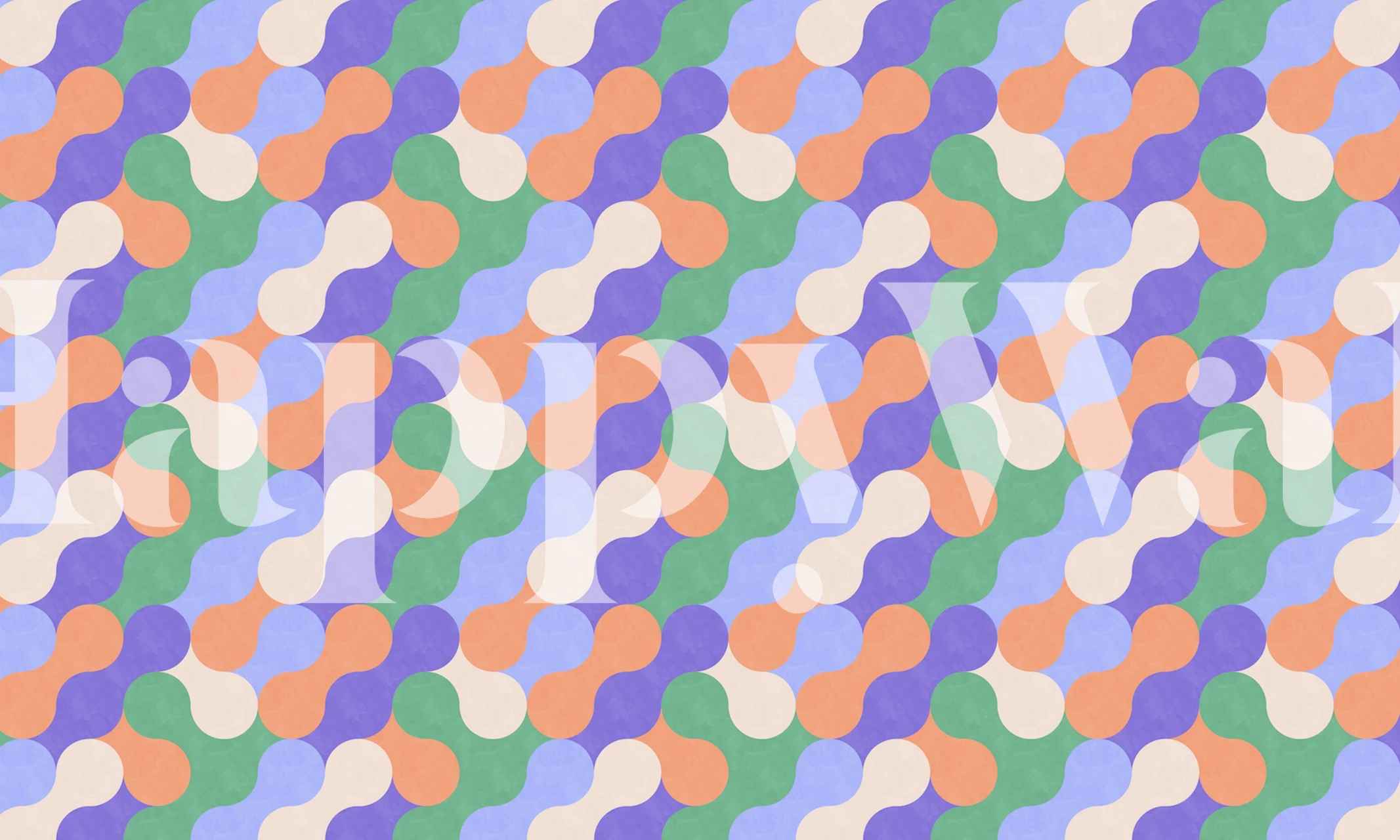 Mosaic retro colorful behang in een kamer