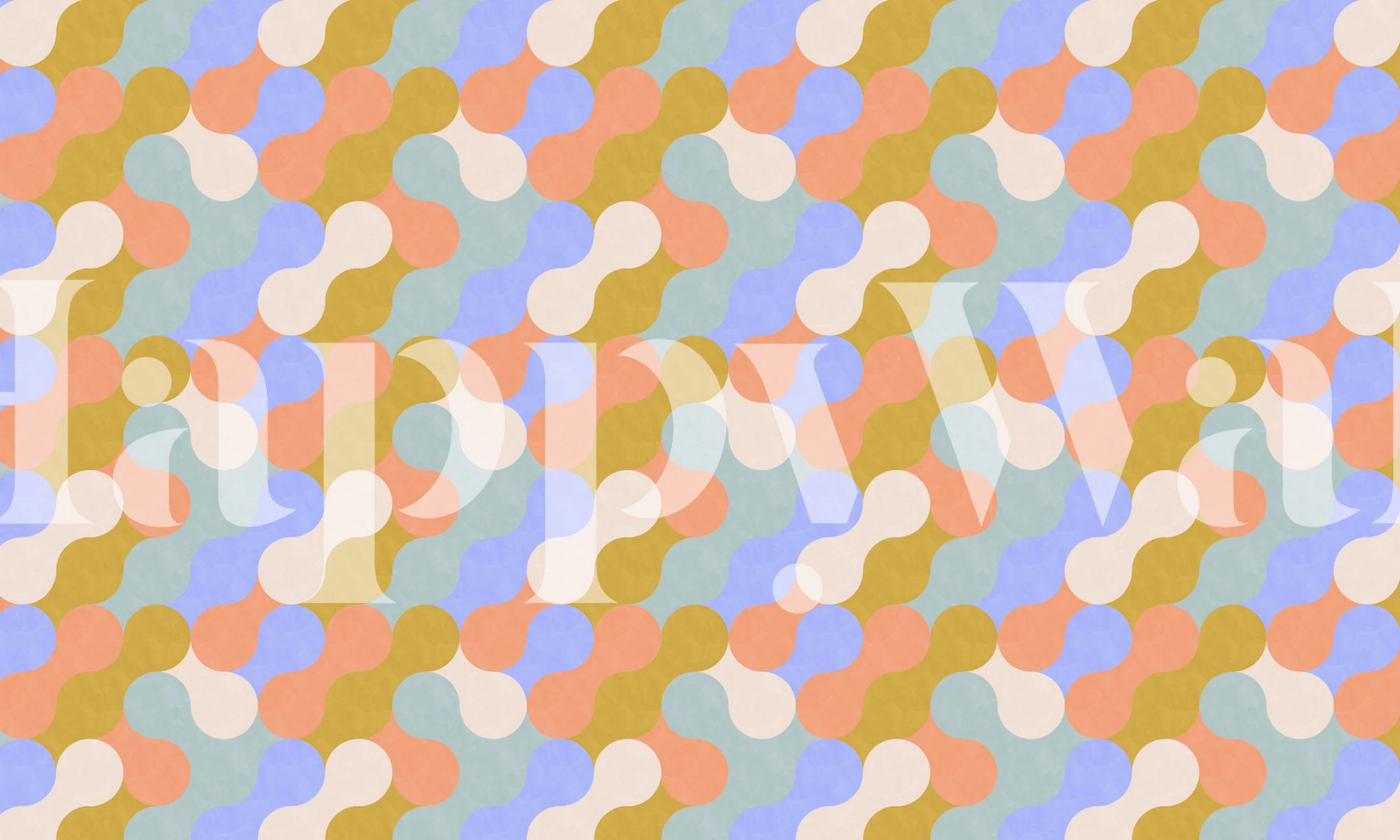 Mosaic retro colorful tapetti esillä huoneessa