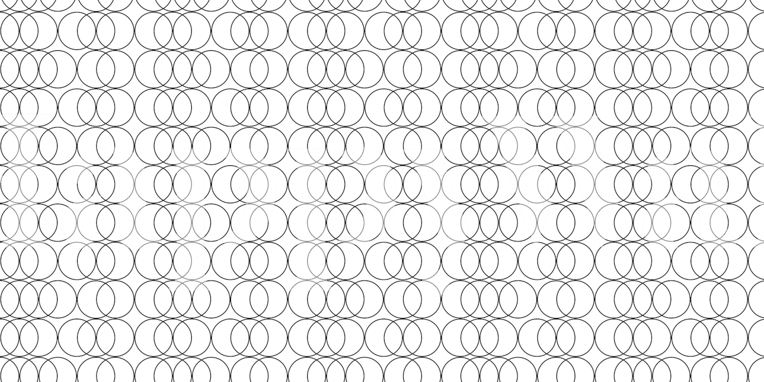 Carta da parati Linear Mosaic BW Circles in una stanza