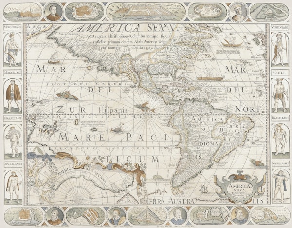 The Americas Antique World Map From 1658