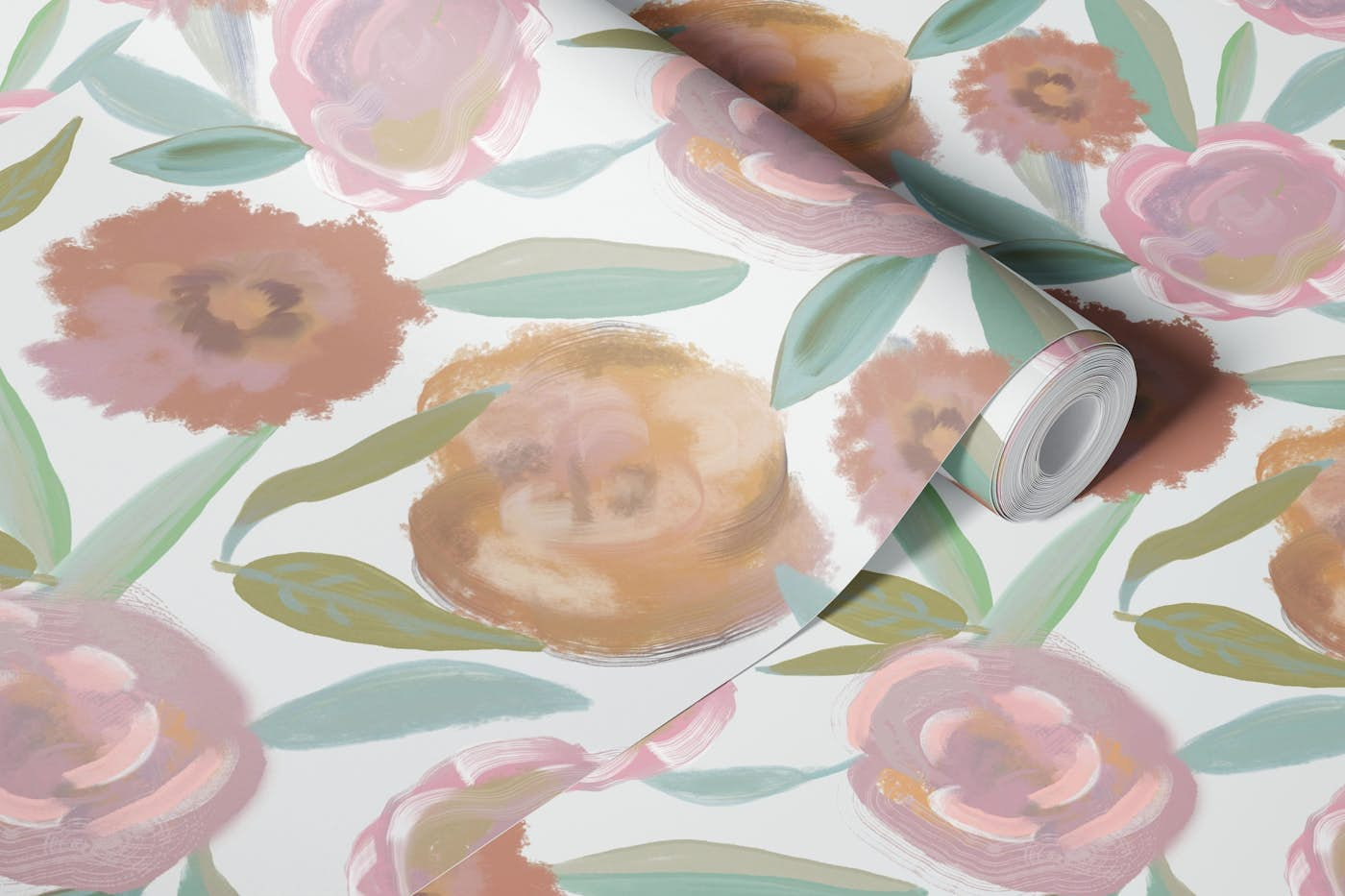 Pretty Florals trend soft roses wallpaper roll