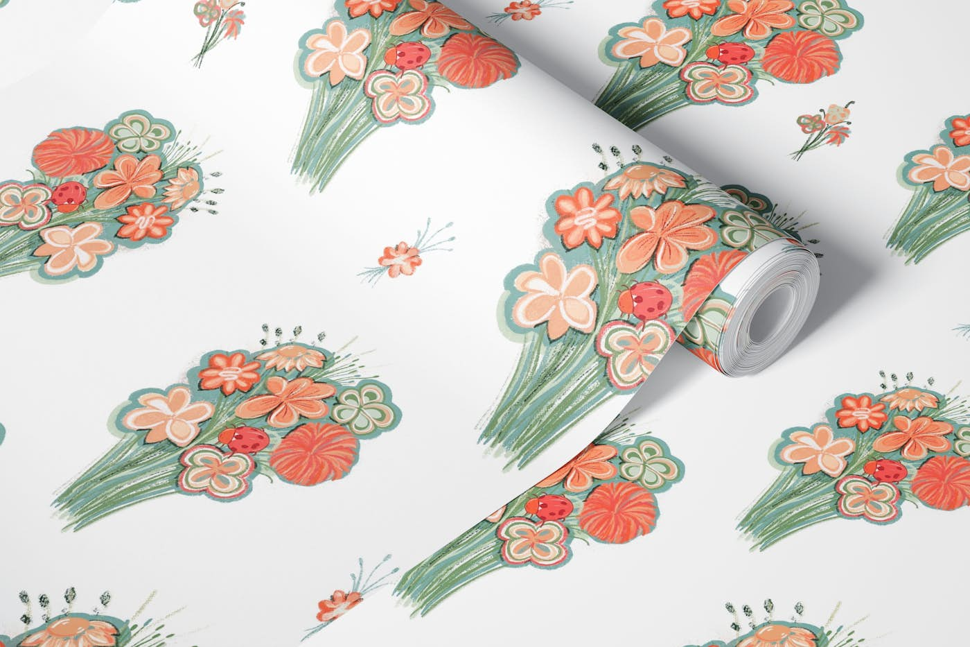 Pretty florals trend cute ditsy pattern wallpaper roll