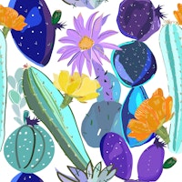 Abstract cactus and succulent ταπετσαρία