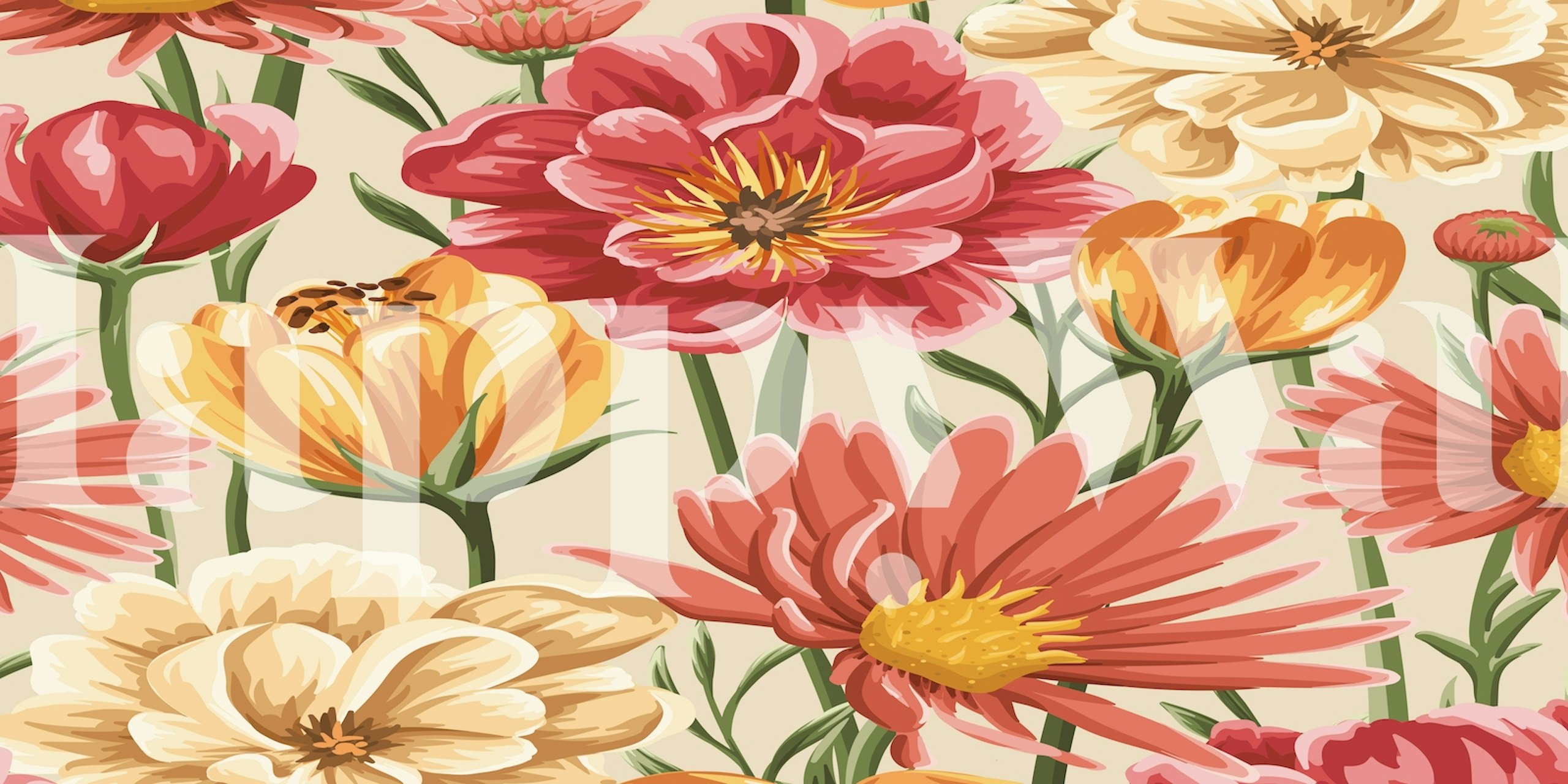 Květinové tapety s barevnými Flowers