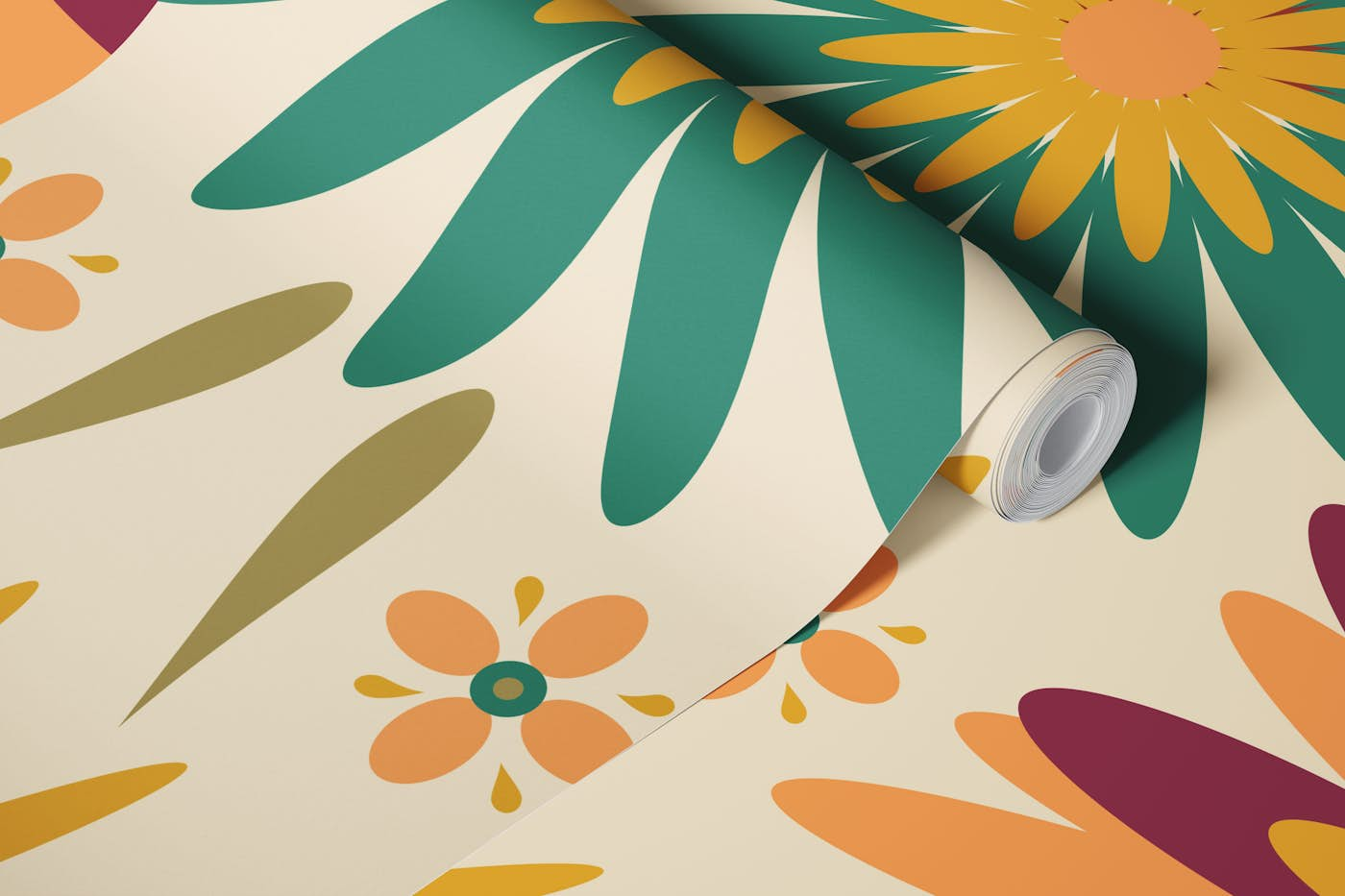 Frida Flowers Beige wallpaper roll