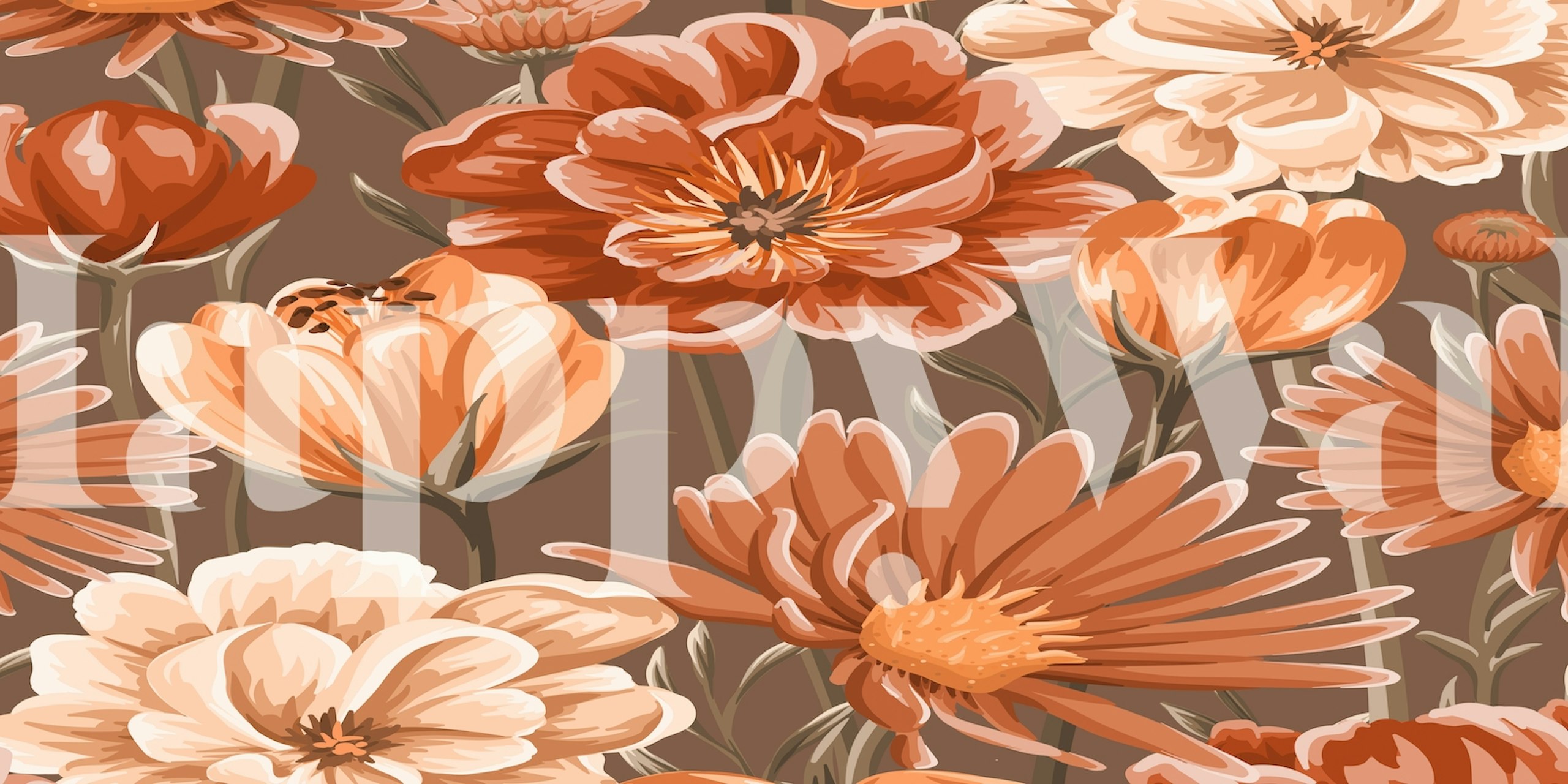 Flowers Big Chocolate wallpaper design