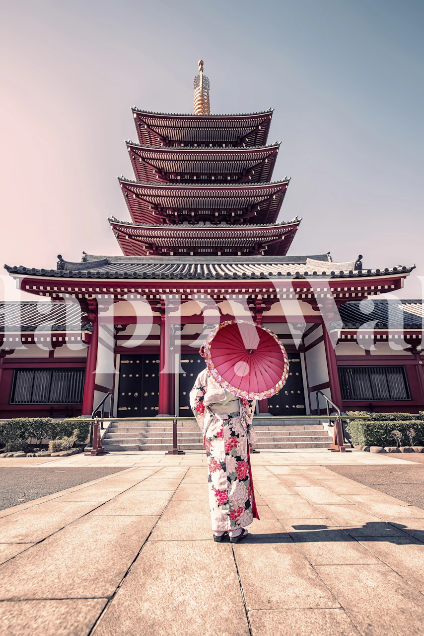 Asakusa Sanctuary Tapete in einem Zimmer