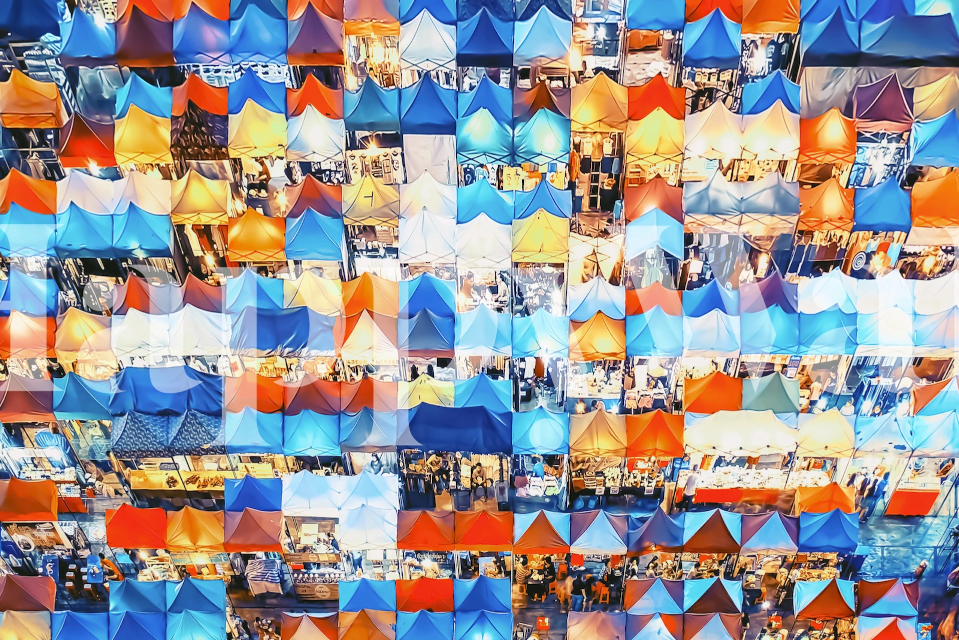 carta da parati Ratchadapisek Market in una stanza