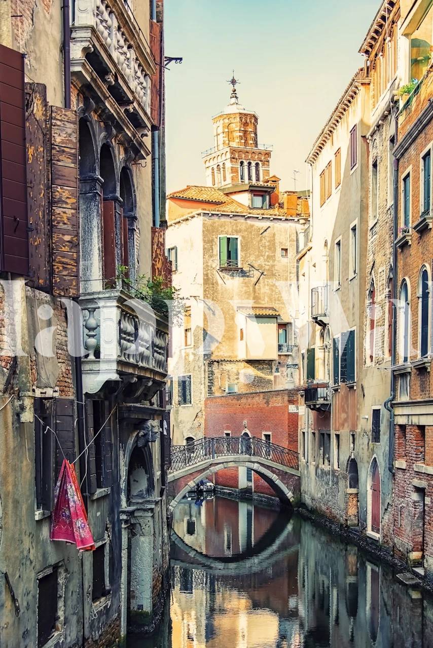 Canal In Venice wallpaper design in a room