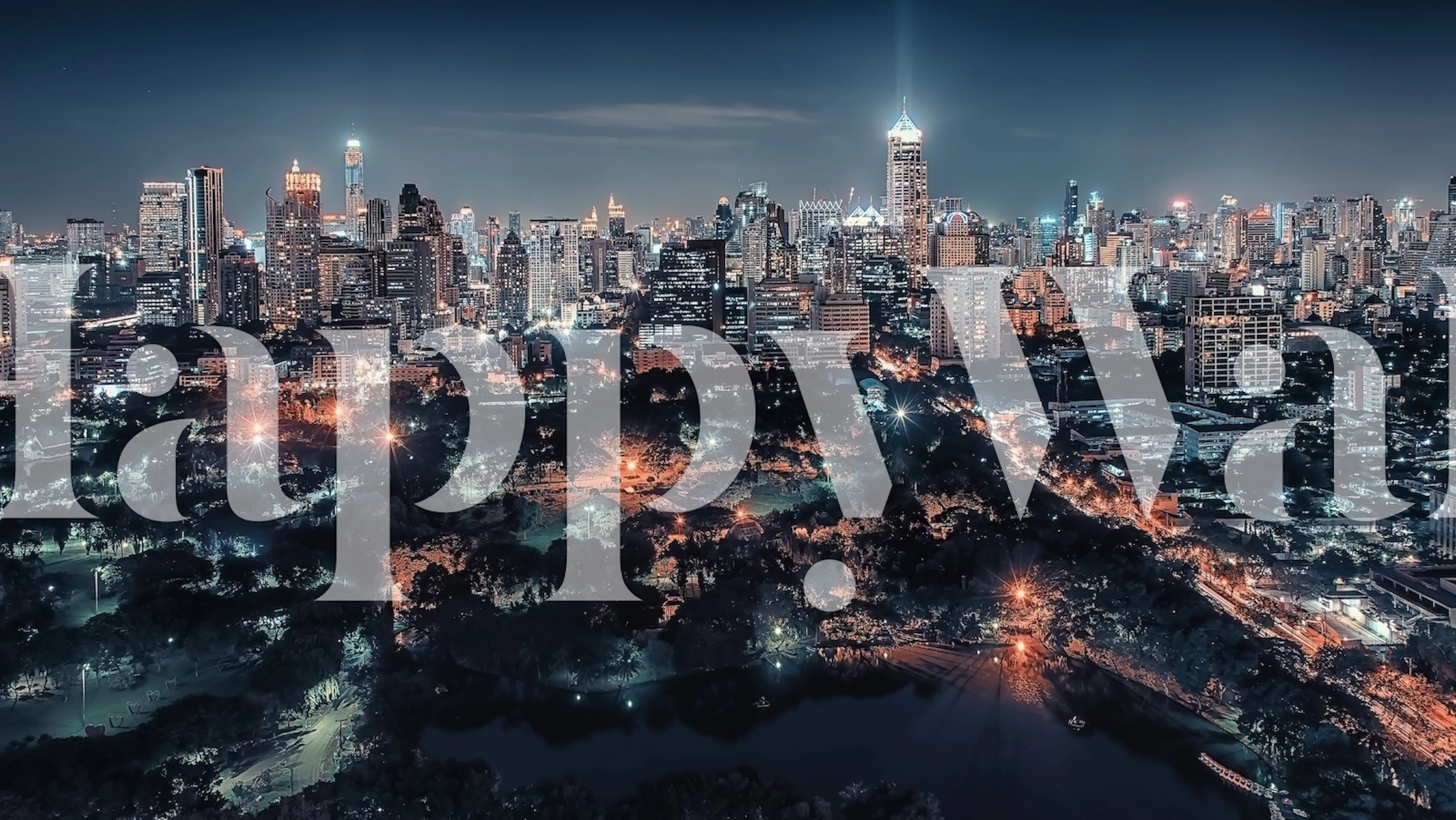 Bangkok City By Night wallpaper in a room