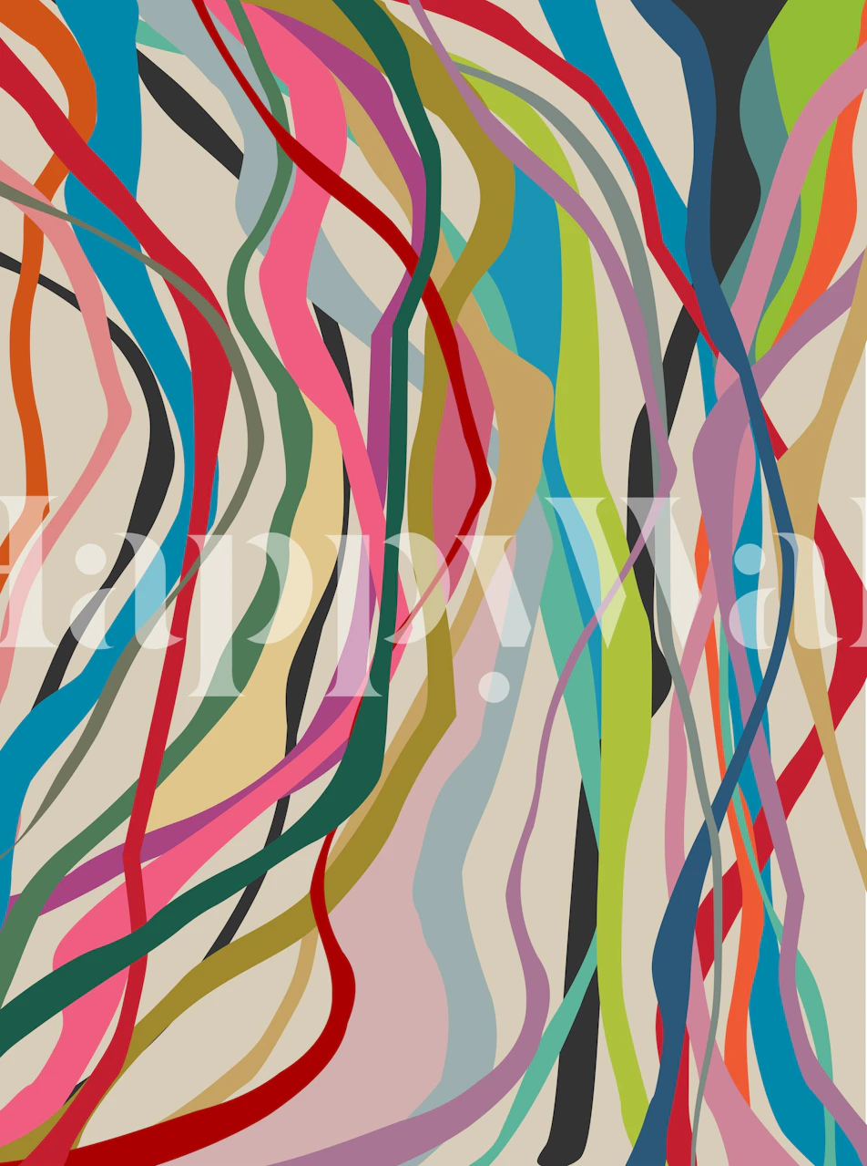 Papel de parede colorido Serpentine 1 em um quarto