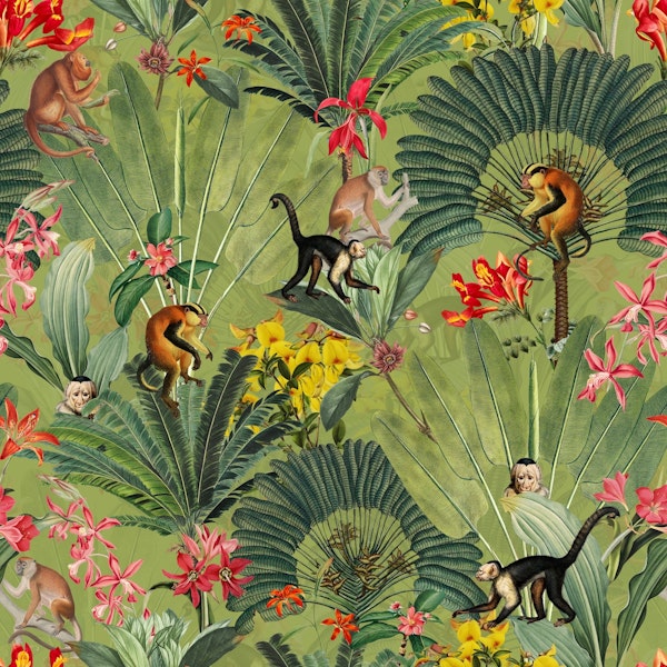 Tropical Monkeys Jungle Paradise Garden