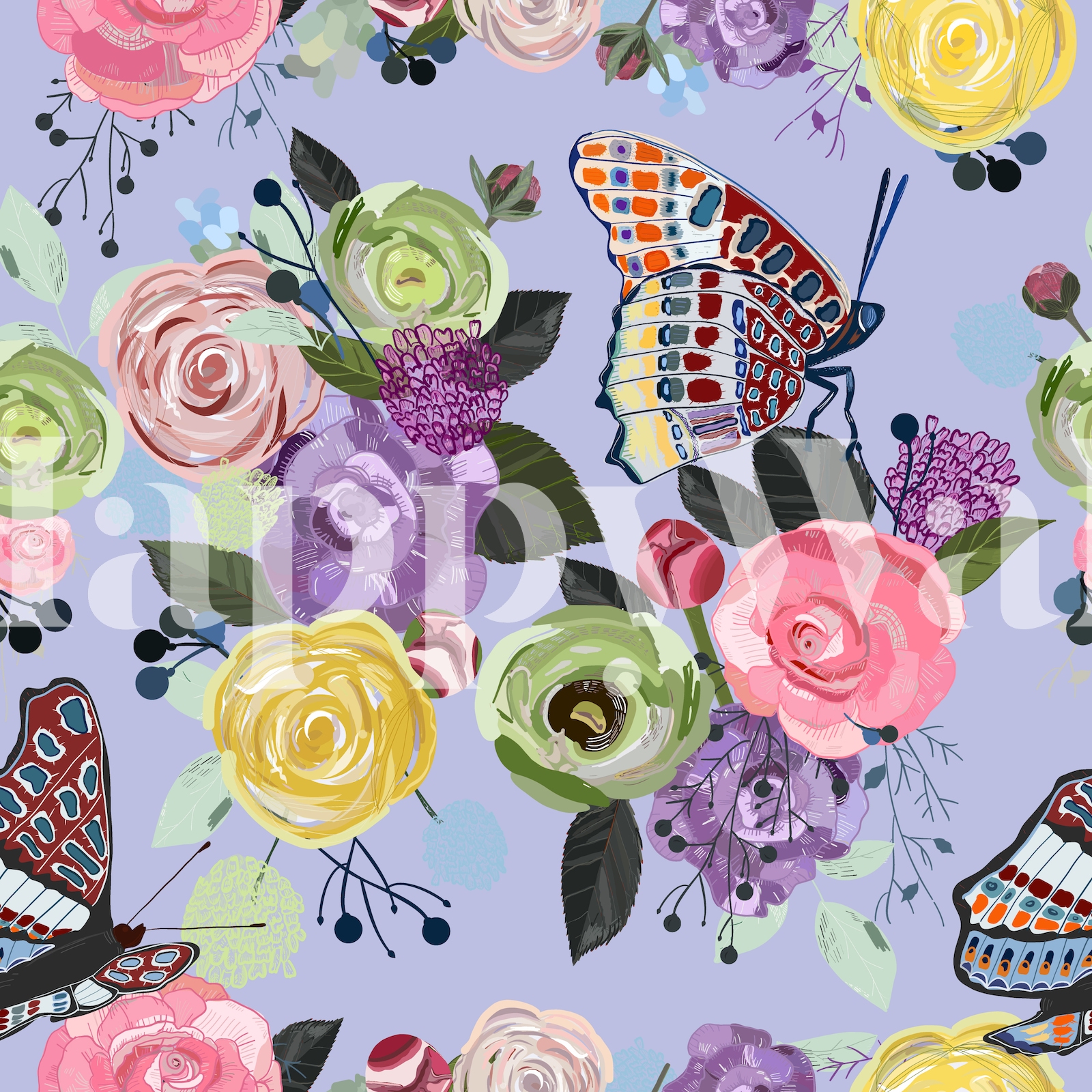 Colorful Spring Lilac Wallpaper | Buy Online on Happywall