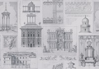 Classic Architecture Collage Grey wallpaper