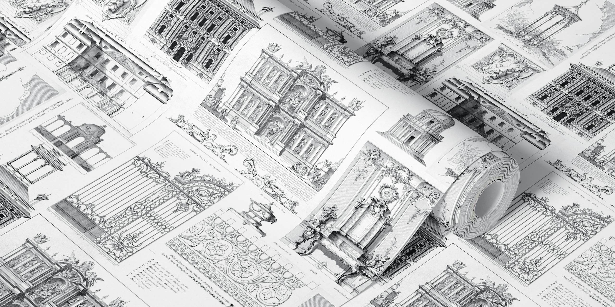 Classic Victorian Architecture musta-valkoinen tapetti