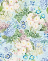 Baroque Summer Day Blue Vintage Rose Garden ταπετσαρία