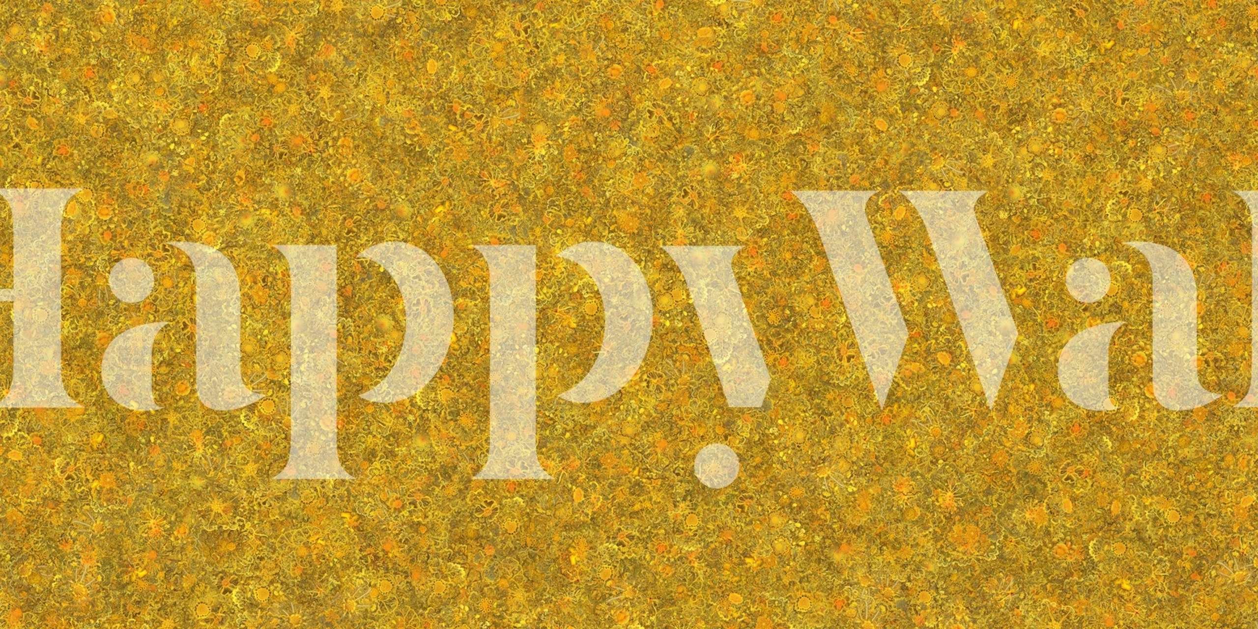 Yellow floral embroidery design wallpaper