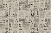Old Print Typography Pattern Beige Black tapetit