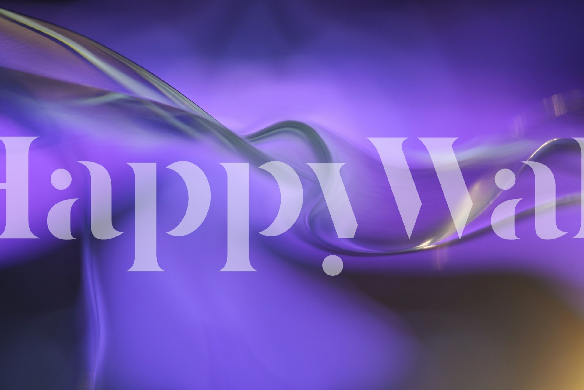 Purple flowing shapes wallpaper in a room