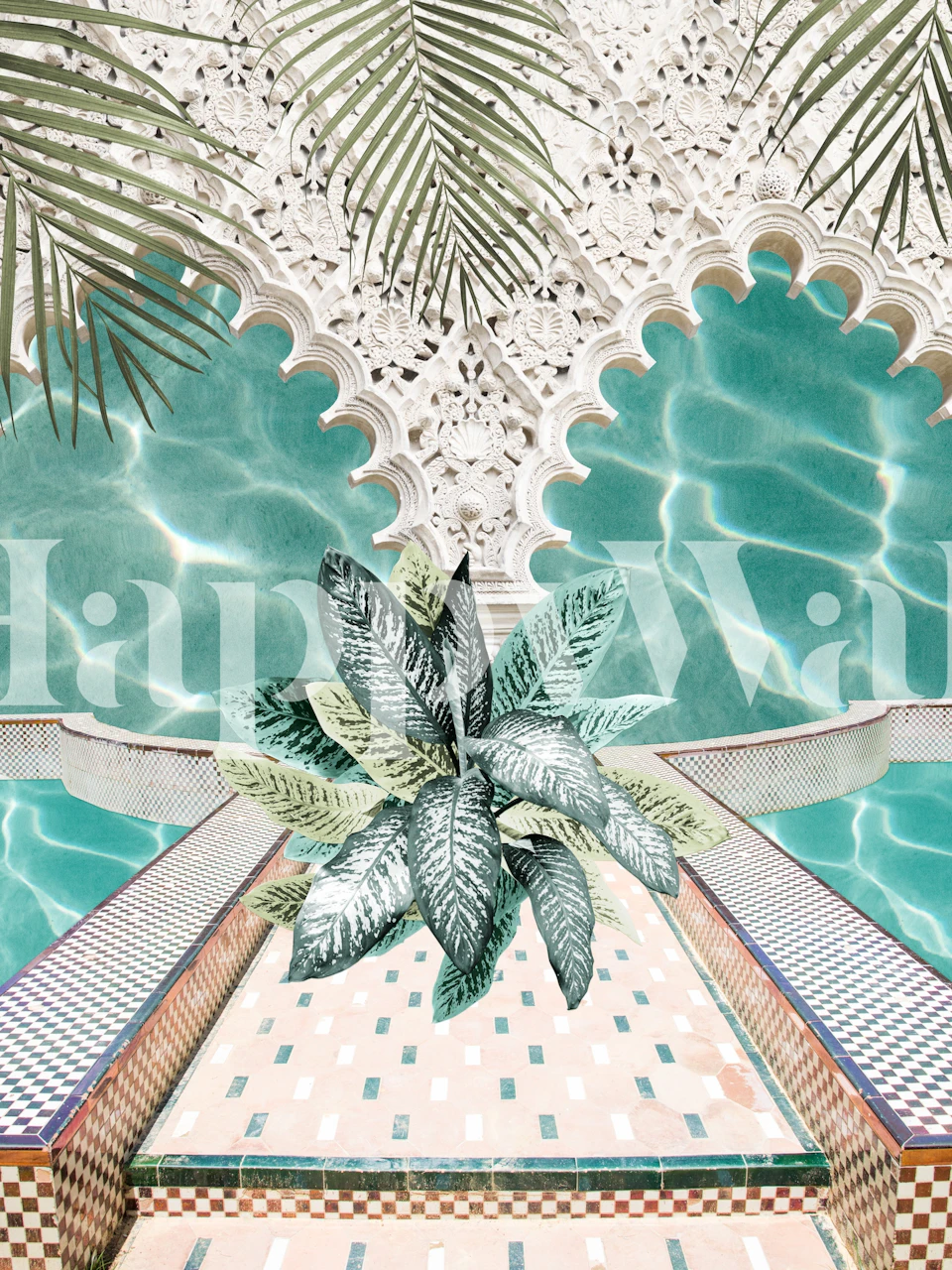 Tapeta Seville Arch Pool Dream w pokoju