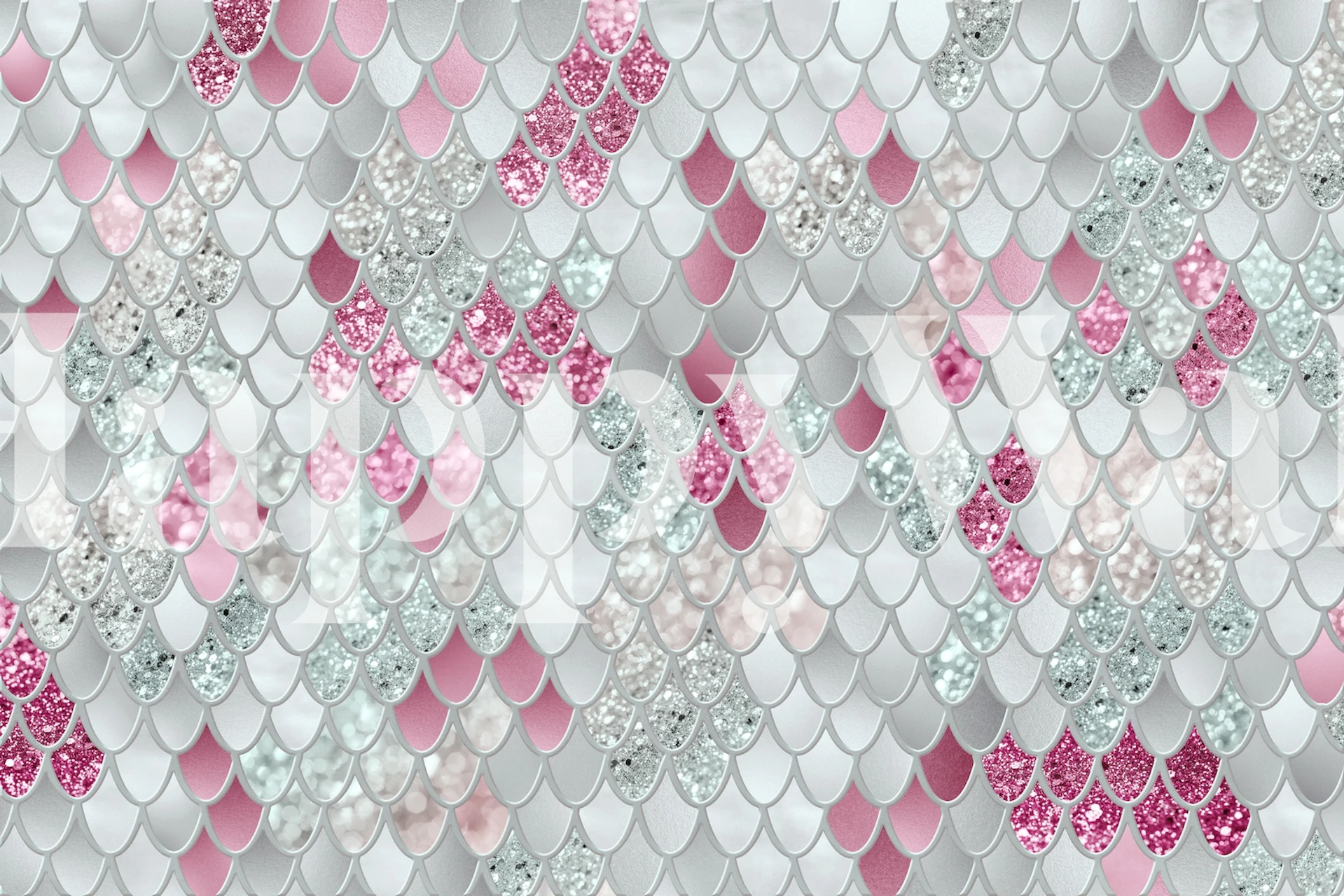 Mermaid Scales Glam 11 wallpaper in a room