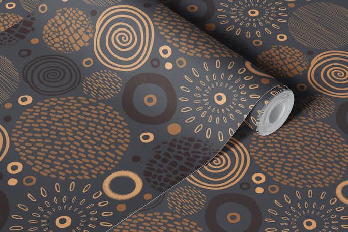 Circle Marks Tribal Design In Earth Toneswallpaper roll