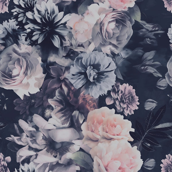 Moody Blush Roses and Dahlias