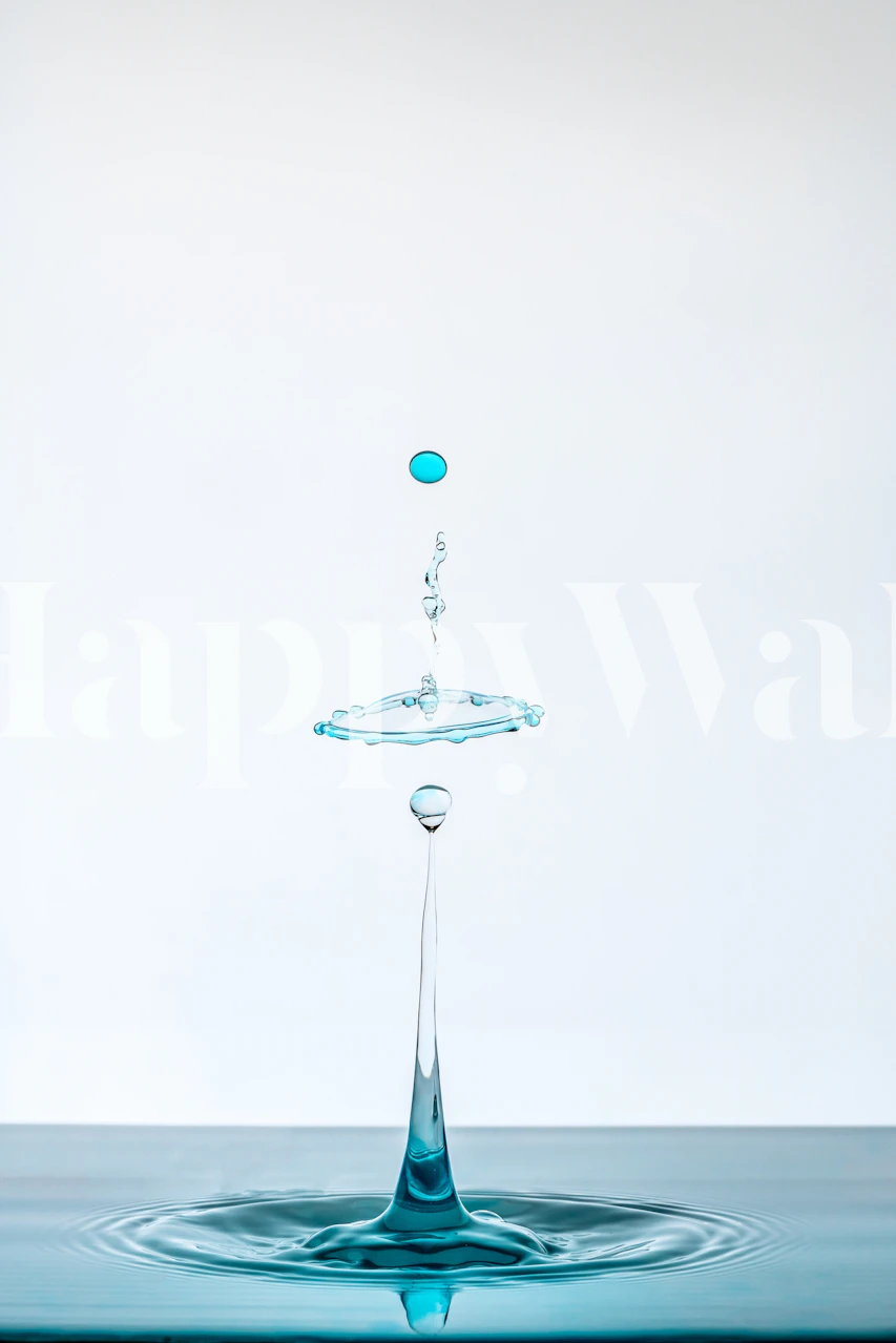 Water droplet wallpaper design in a room