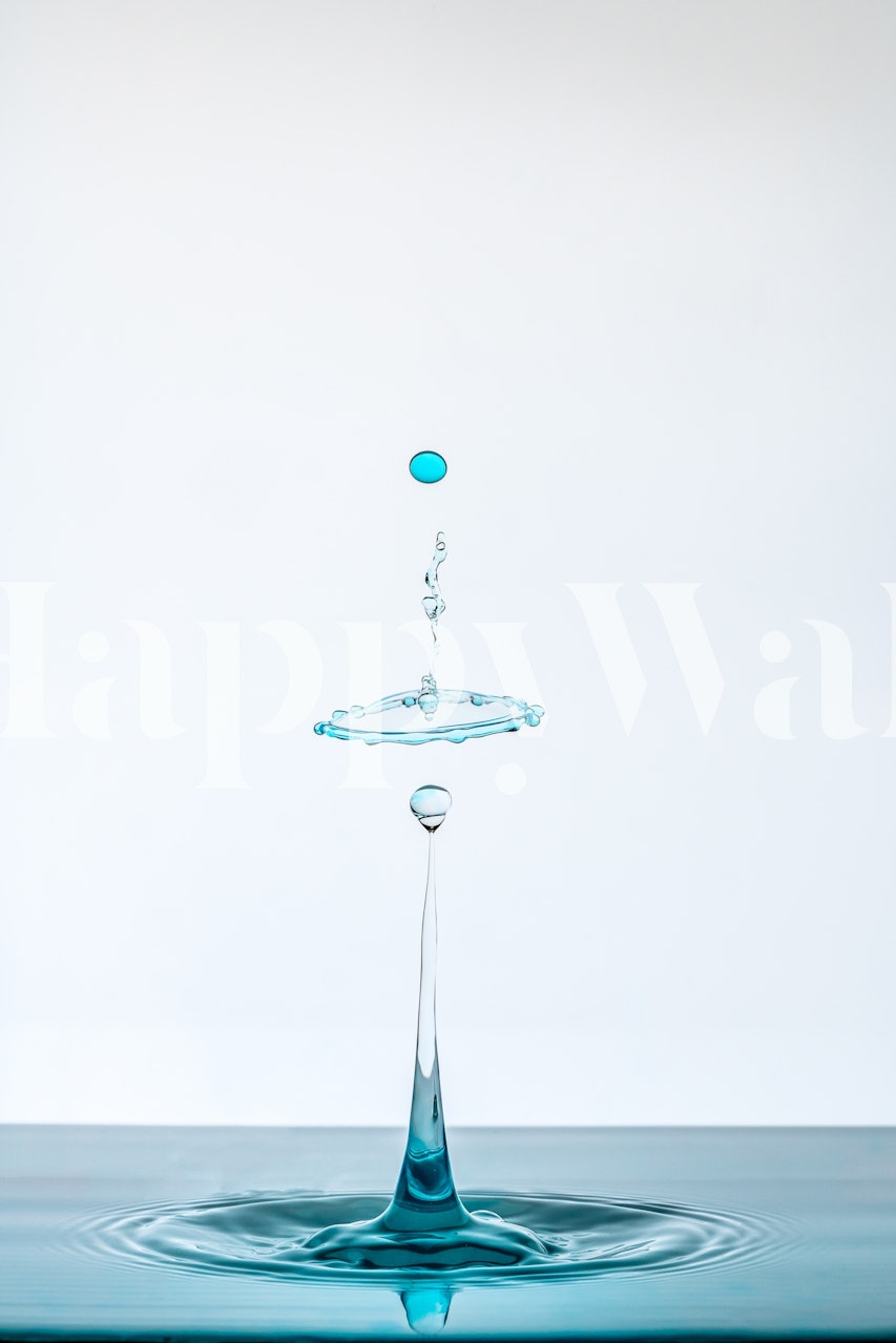 Water droplet wallpaper design in a room