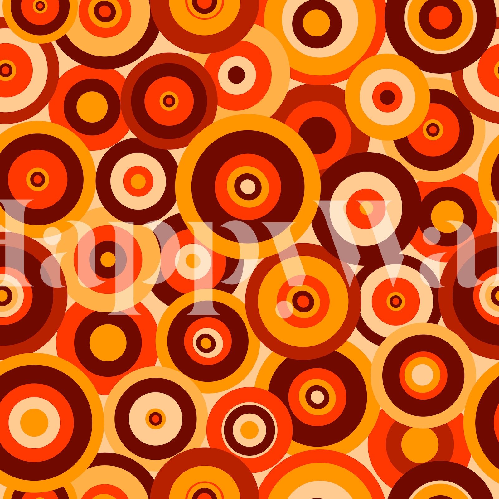 Retro 70s Funky Groovy Circles Wallpaper - Buy Online | Happywall