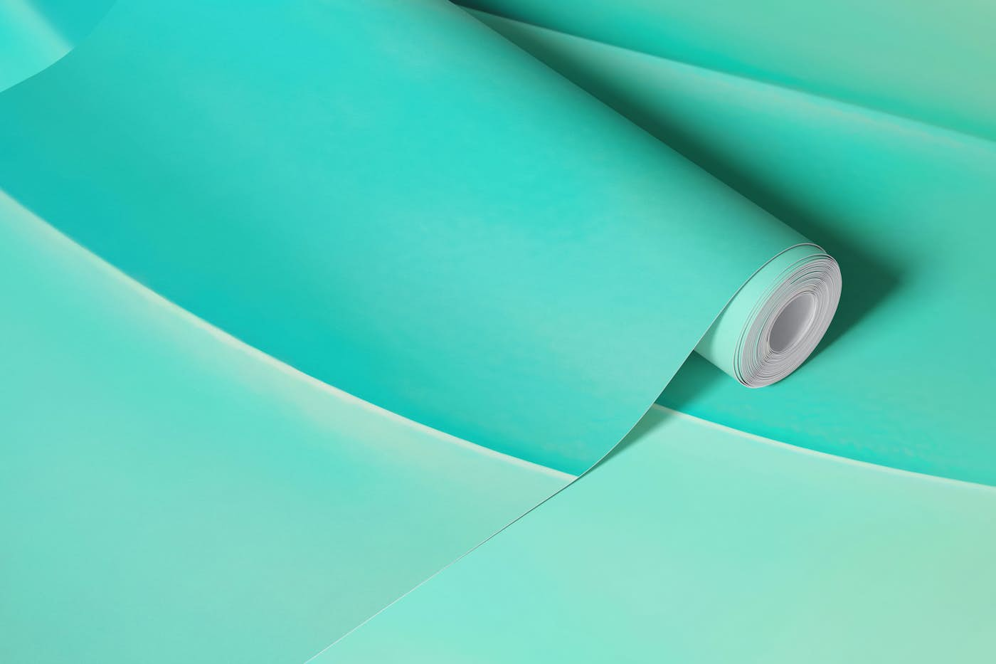 Soothing Calm Aqua Waves Turquoise wallpaper roll