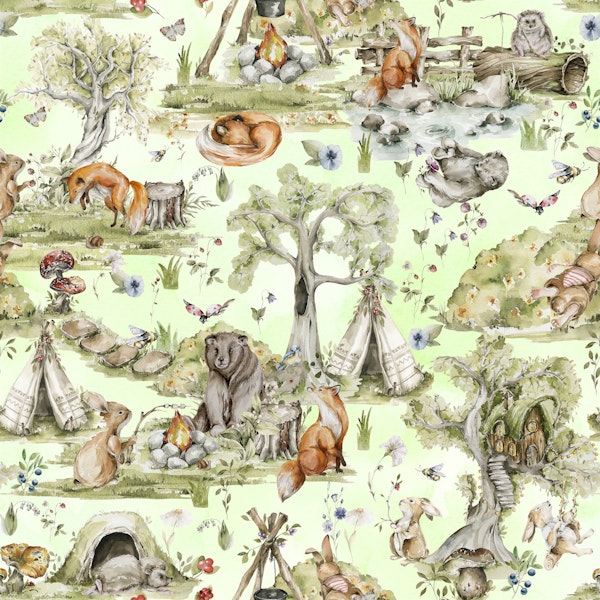 Woodland Animals Having Fun