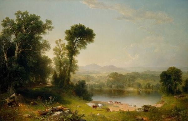 Antique Summer Landscape Painting
