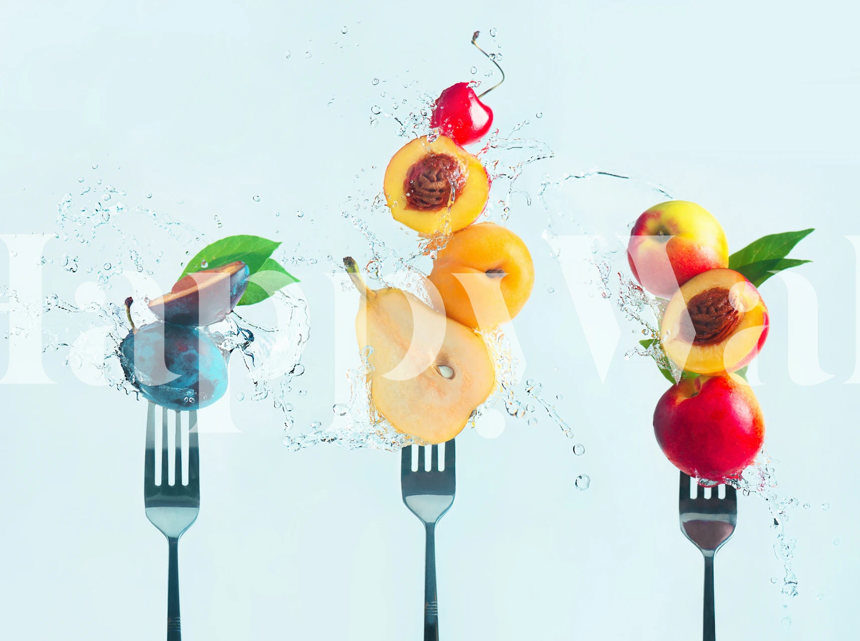 Colorful fruit salad wallpaper design