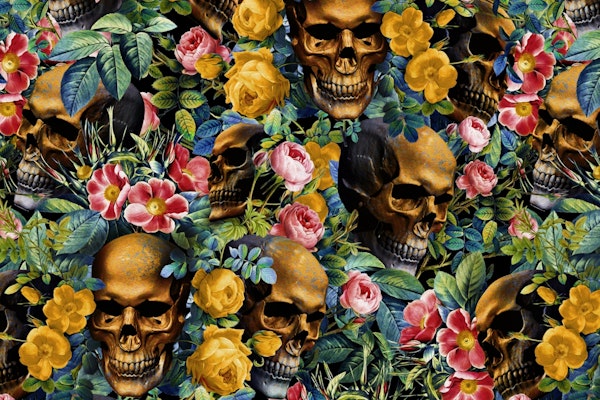 Skull and Flowers Pattern