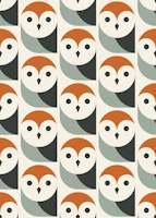 2515 - modern retro owls tapetit