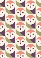 2517 - modern retro owls tapetit