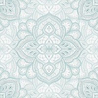 Boho Marrakesh mandala tile - Azure tapet