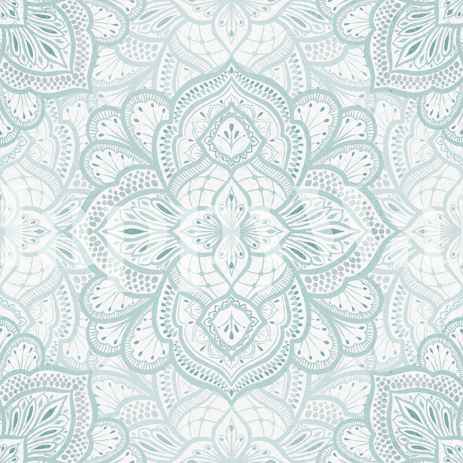 Buy Boho Marrakesh Mandala Tile Azure Wallpaper | Happywall