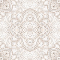 Boho Marrakesh mandala - beige cream wallpaper