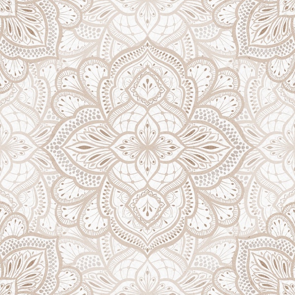 Boho Marrakesh mandala - beige cream