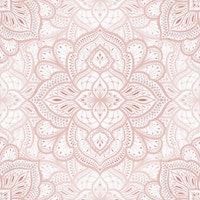 Boho Marrakesh mandala tile - blush pink wallpaper