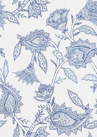 Lynn Chinoiseries Floral Paisley - Blue White wallpaper