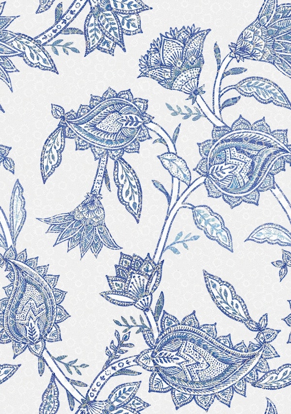 Chinoiseries Blue Floral Paisley