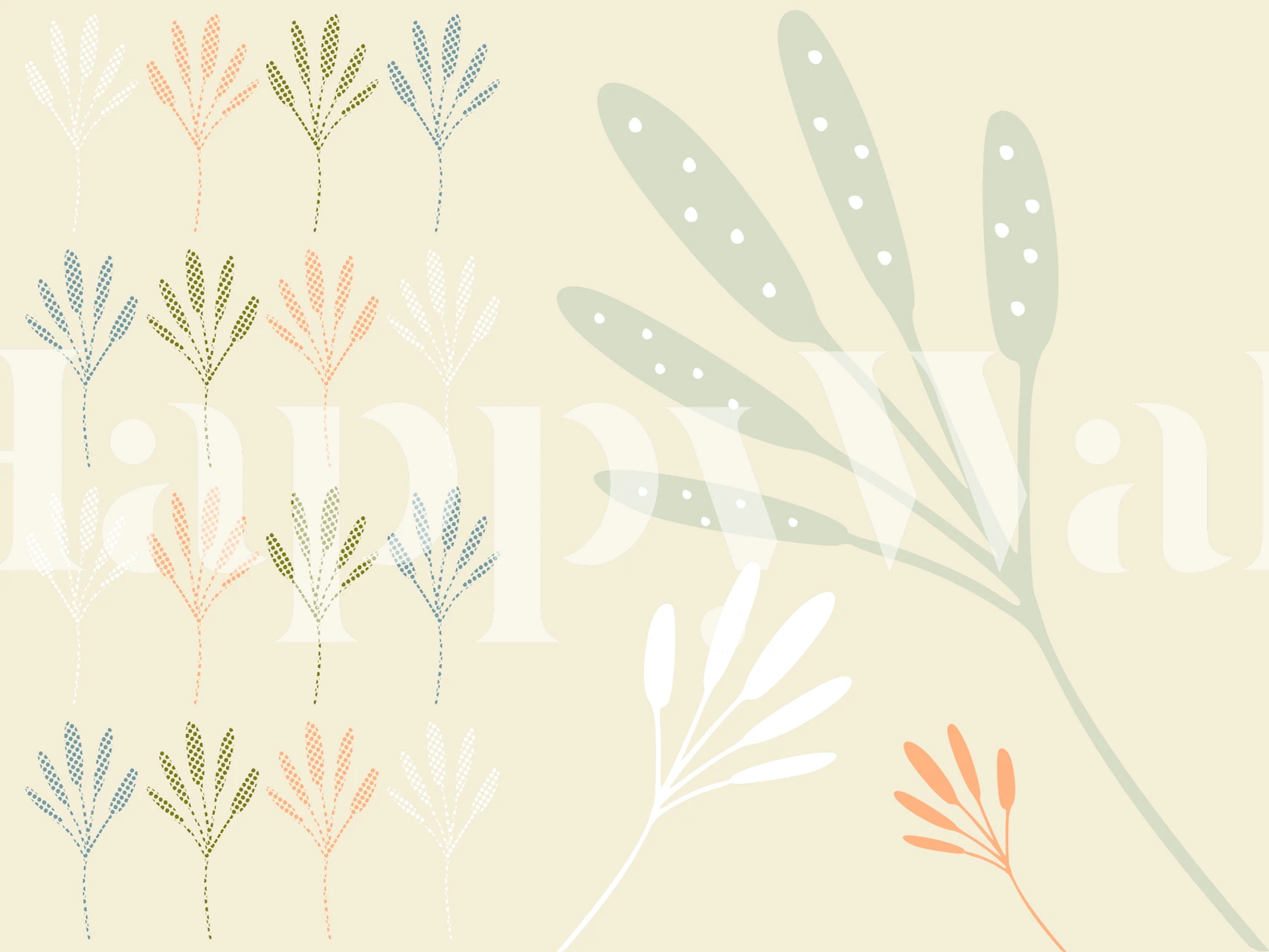 Minimalist Boho behang gepresenteerd in een kamer