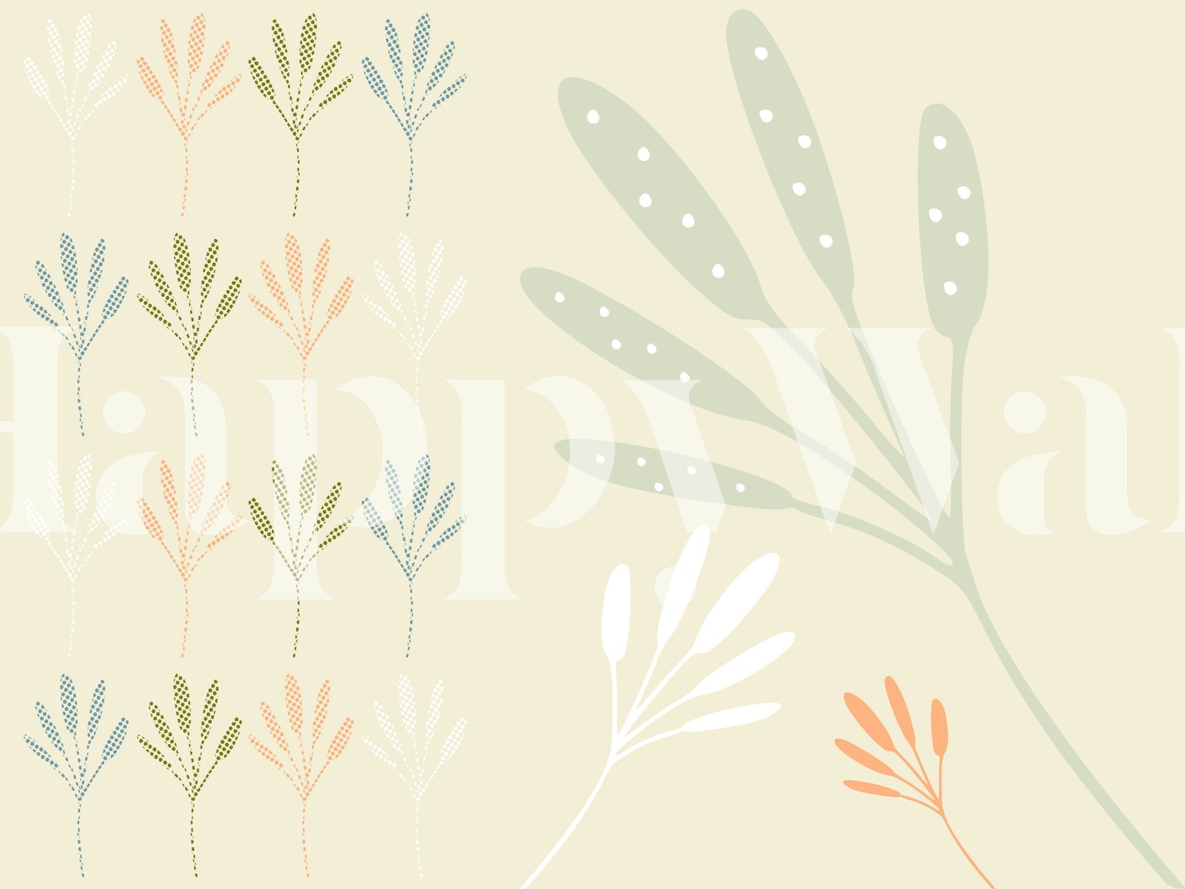 Minimalist boho wallpaper displayed in a room